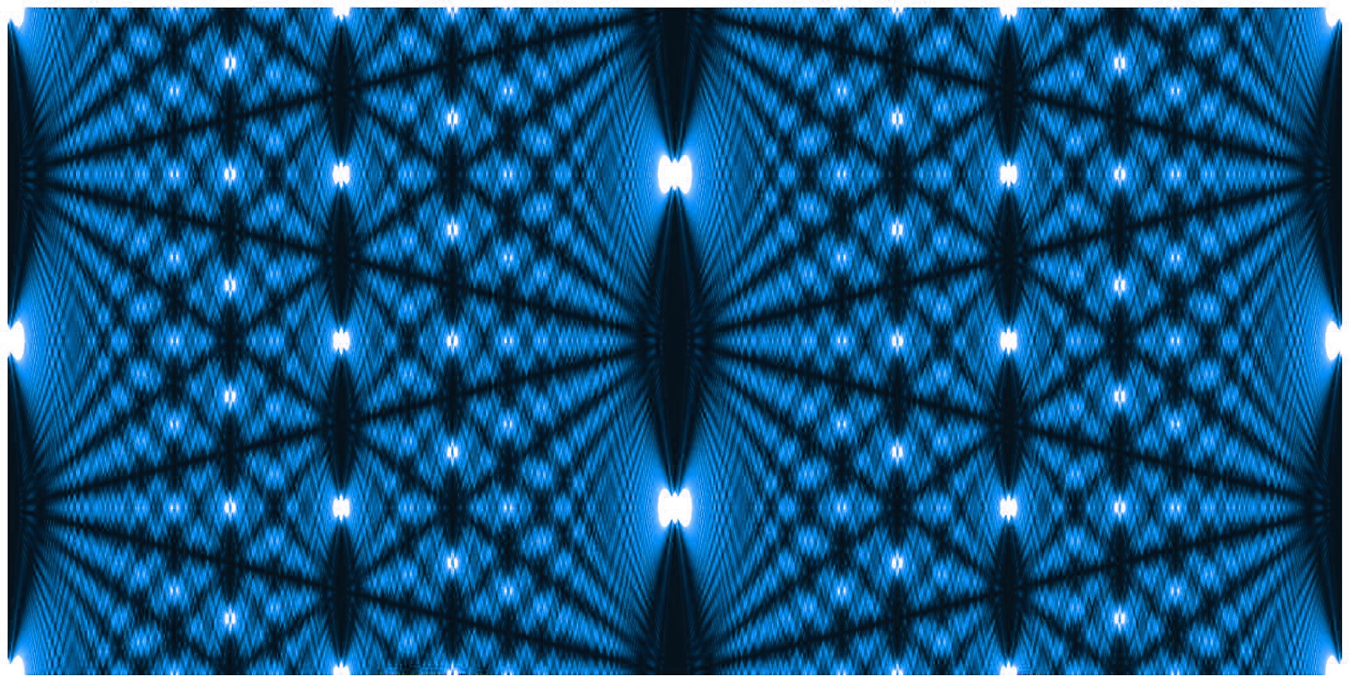 Ein Talbot Teppich - ein Nahfeld Interferenzmuster das in Materiewelleninterferometern genutzt wird um die Wellennatur von Teilchen nachzuweisen.