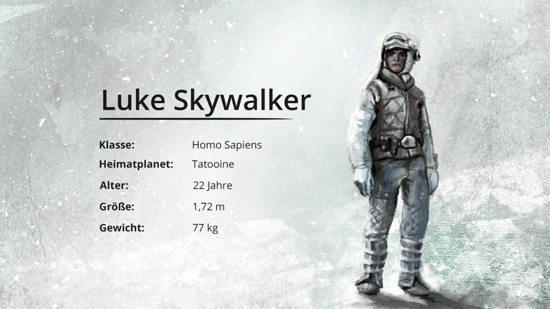 Ein paar Daten von Luke Skywalker (C) <a href="http://juliagingras.com/">Julia Gingras</a>