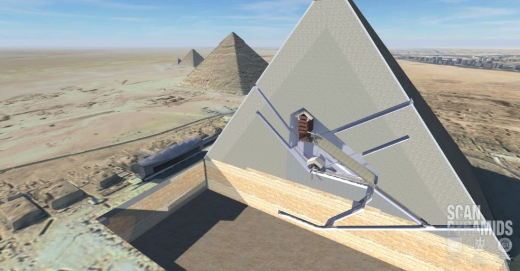 Schnittansicht der Khufu Pyramide